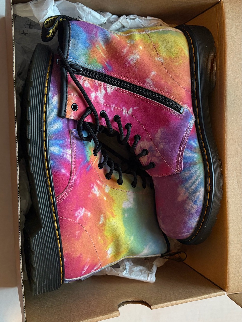 Dr. Martens 1460 Y Tie Dye Boots Kids Multi Color Size 6Y/7Y 27534102